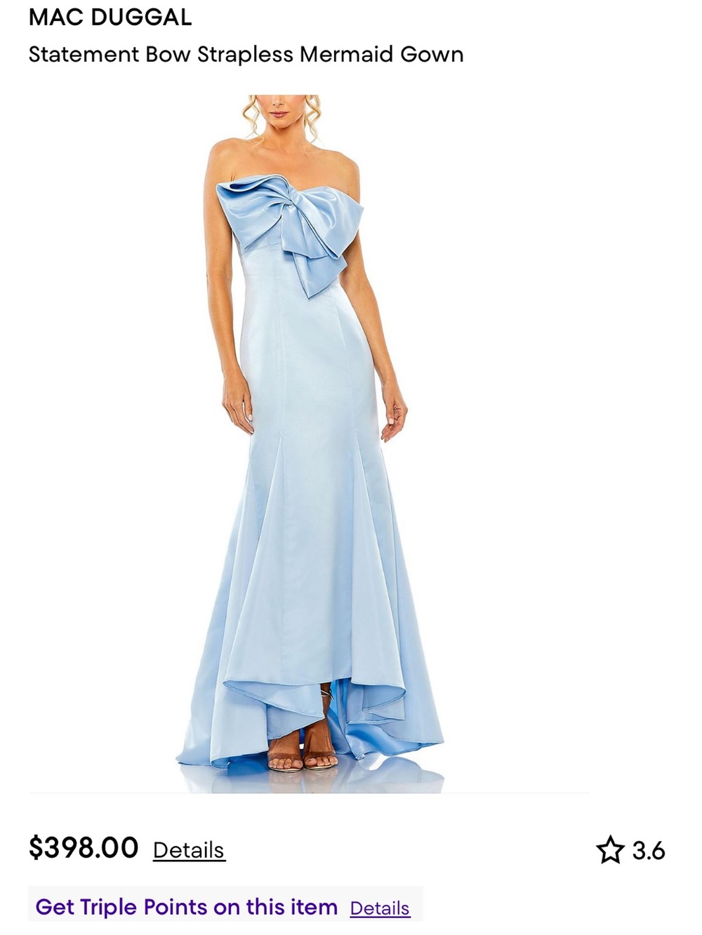 MAC DUGGAL Bow Strapless Mermaid Gown